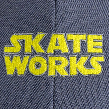 Load image into Gallery viewer, Skateworks Classic Logo High Profile Snapback Hat Petrol Blue/Yellow
