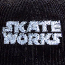 Load image into Gallery viewer, Skateworks Classic Logo Corduroy Strapback Hat Black/White
