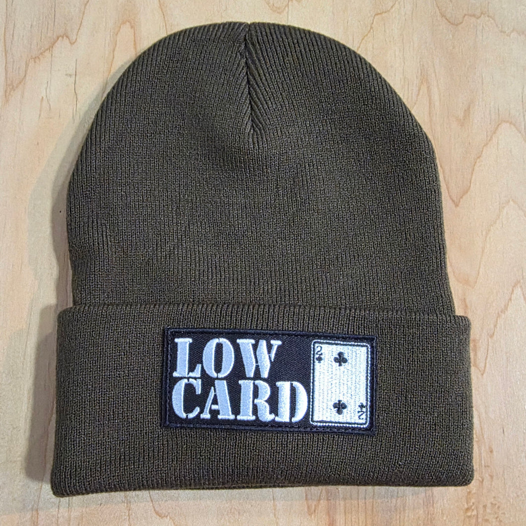 Low Card OG Logo Patch Acrylic Beanie Olive