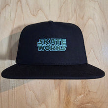 Load image into Gallery viewer, Skateworks Classic Logo Snapback Trucker Hat Black/Forest
