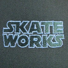 Load image into Gallery viewer, Skateworks Classic Logo Snapback Trucker Hat Forest/Aqua
