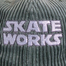 Load image into Gallery viewer, Skateworks Classic Logo Corduroy Strapback Hat Sage/White
