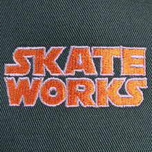 Load image into Gallery viewer, Skateworks Classic Logo Snapback Contrast Trucker Hat Forest/Black/Orange
