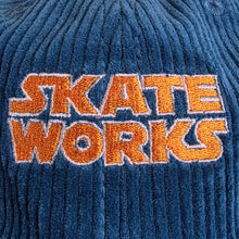 Load image into Gallery viewer, Skateworks Classic Logo Corduroy Strapback Hat Atlantic Blue/Orange
