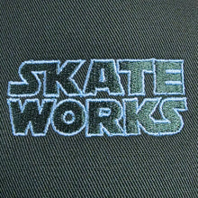 Load image into Gallery viewer, Skateworks Classic Logo Snapback Contrast Trucker Hat Forest/Black/Aqua
