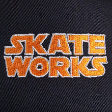 Load image into Gallery viewer, Skateworks Classic Logo Snapback Trucker Hat Black/Orange
