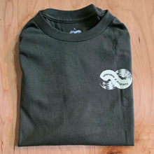 Load image into Gallery viewer, Loophole Wheels x Magenta Skateboards T-Shirt - Military Green
