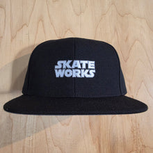 Load image into Gallery viewer, Skateworks Classic Logo High Profile Snapback Hat Black/White

