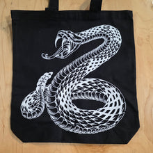 Load image into Gallery viewer, Low Card Rattler Tote Bag Black
