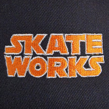 Load image into Gallery viewer, Skateworks Classic Logo Snapback Contrast Trucker Hat Black/Ecru/Orange
