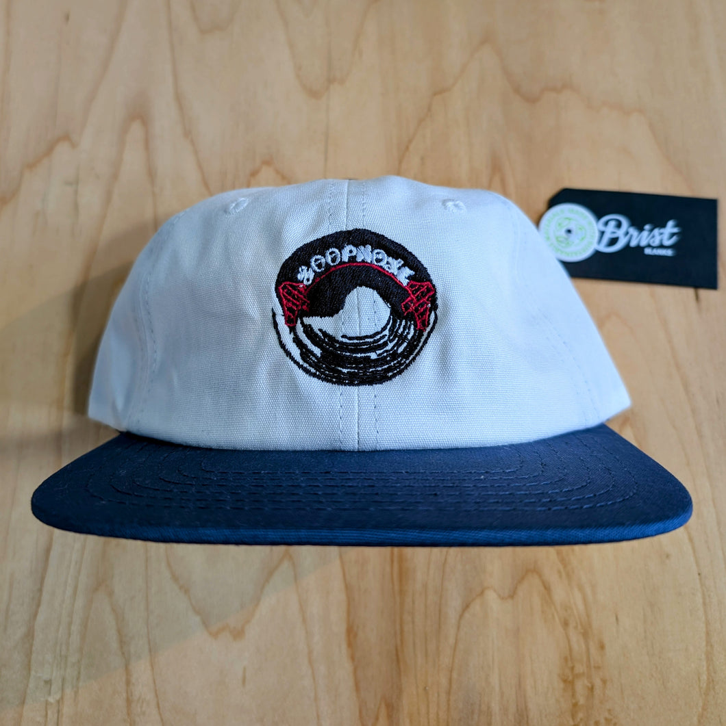 Loophole Wheels Brush Strapback Hat - White/Blue