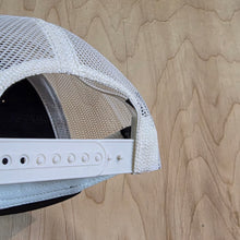 Load image into Gallery viewer, Skateworks Classic Logo Snapback Contrast Trucker Hat Black/Ecru/Orange
