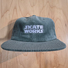 Load image into Gallery viewer, Skateworks Classic Logo Corduroy Strapback Hat Sage/White
