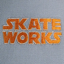 Load image into Gallery viewer, Skateworks Classic Logo Snapback Trucker Hat Smoke/Orange

