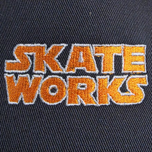 Load image into Gallery viewer, Skateworks Classic Logo Snapback Contrast Trucker Hat Coal/Black/Orange
