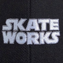 Load image into Gallery viewer, Skateworks Classic Logo High Profile Snapback Hat Black/White
