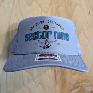 Sector 9 Foam Trucker Hat - Grey/Blue