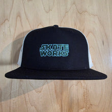 Load image into Gallery viewer, Skateworks Classic Logo Snapback Contrast Trucker Hat Black/Ecru/Forest
