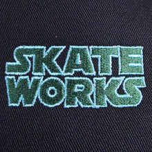 Load image into Gallery viewer, Skateworks Classic Logo Snapback Trucker Hat Black/Forest
