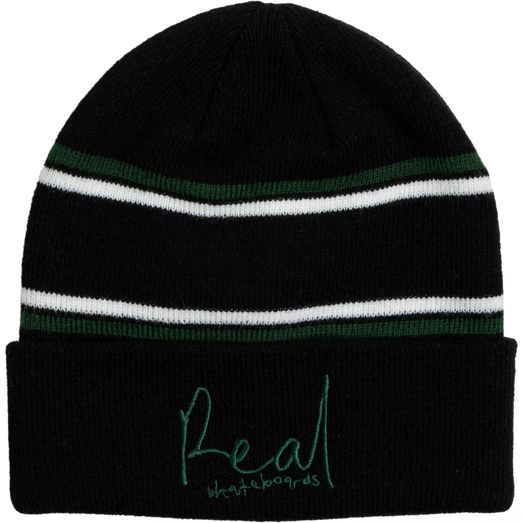 Real Skateboards Signature Cuff Beanie Black