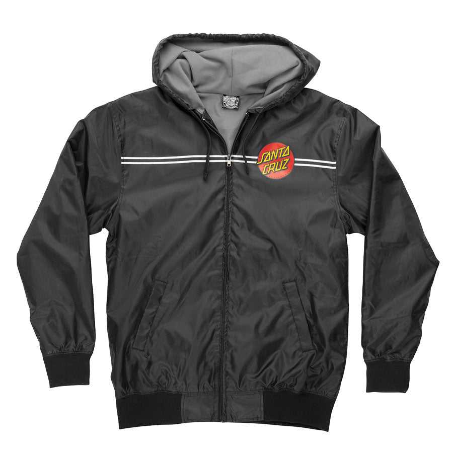Santa Cruz Classic Dot Hooded Windbreaker Jacket Black – Skateworks