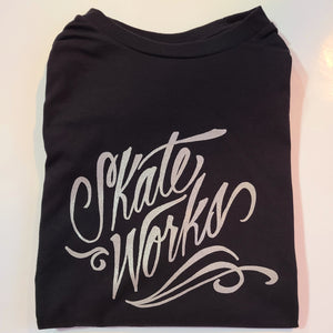 Skateworks Script T-Shirt Black/Silver Foil