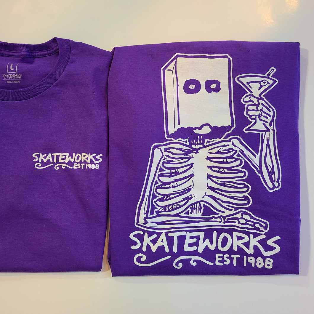 Skateworks X Todd Francis Sketchy Skate Shop Day T-Shirt Purple