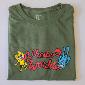 Skateworks Madi Cats T-Shirt Olive