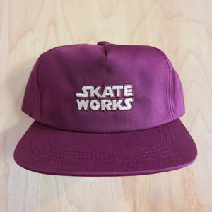 Skateworks Classic Logo Snapback Hat Maroon