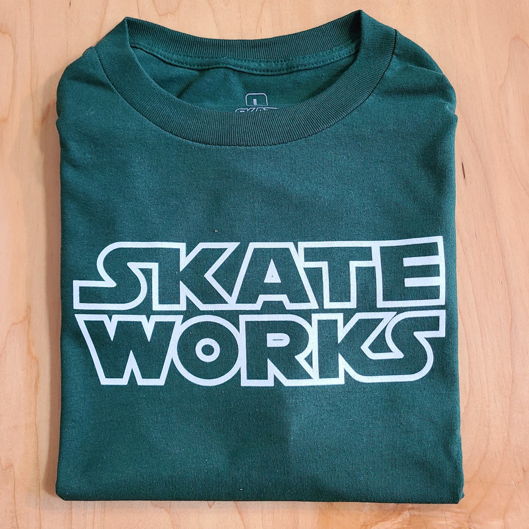 Skateworks Classic Logo T-Shirt Forest Green/White
