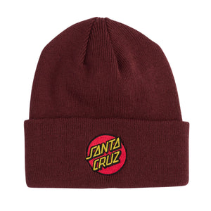 Santa Cruz Classic Dot Beanie Long Shoreman Maroon