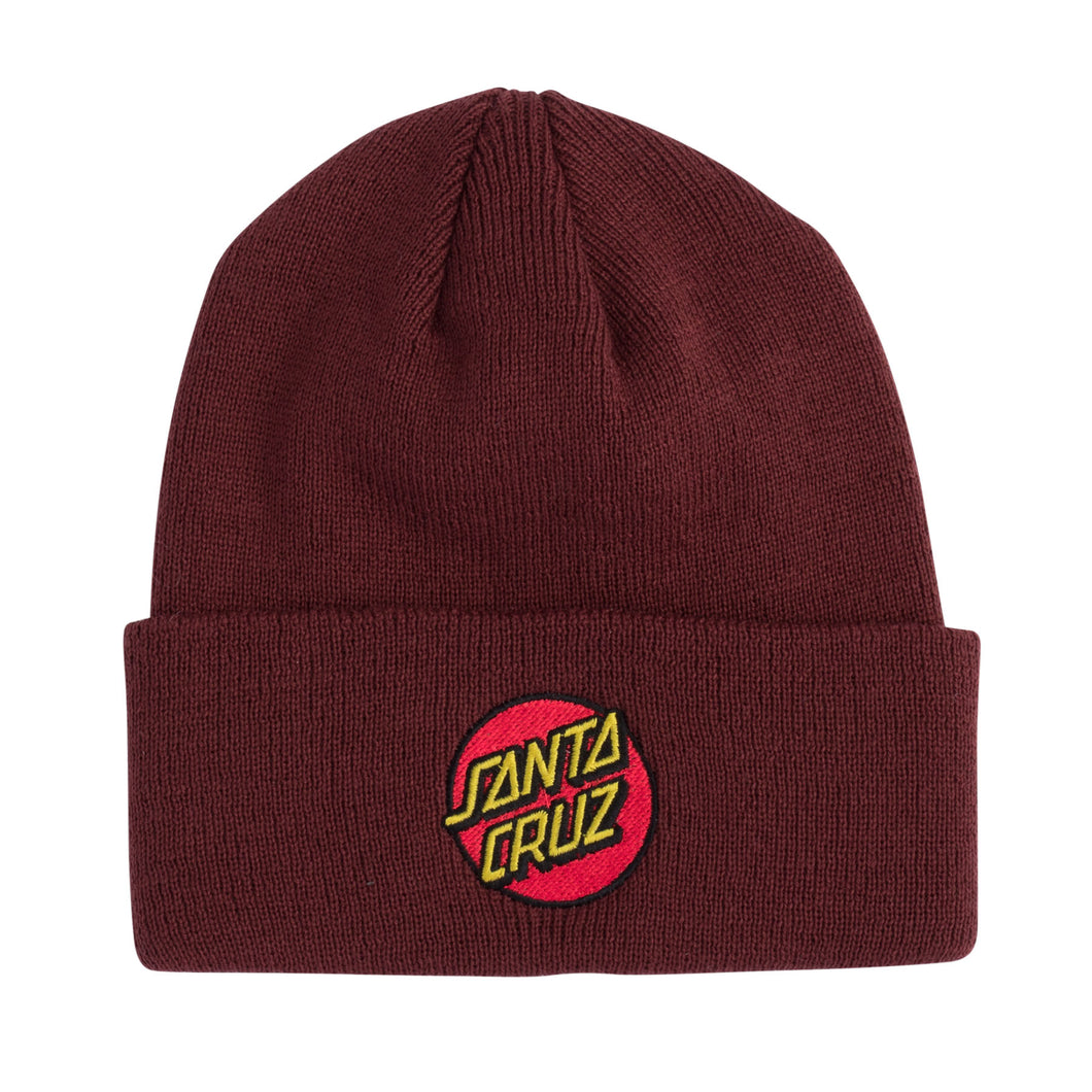 Santa Cruz Classic Dot Beanie Long Shoreman Maroon