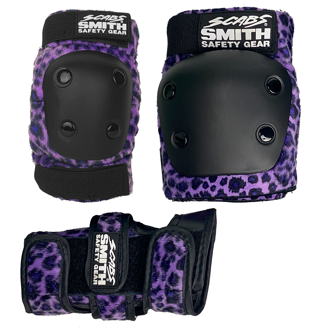 Smith Youth Pad Set Purple Leopard