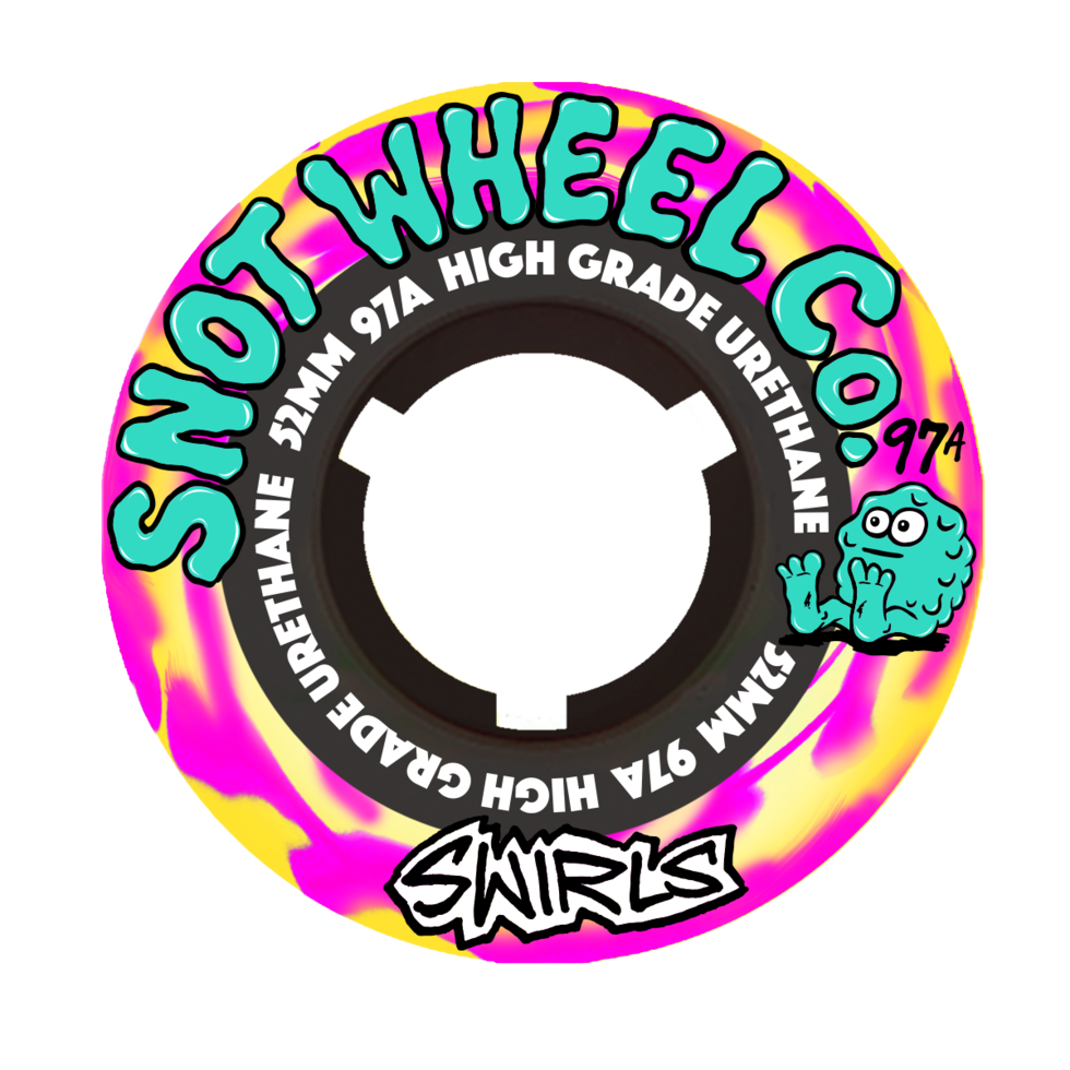 Snot Wheel Co. Pink/Yellow Swirl 52mm 97A
