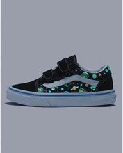 Load image into Gallery viewer, Vans Kids Old Skool V Glow Cosmic Zoo Black/Blue
