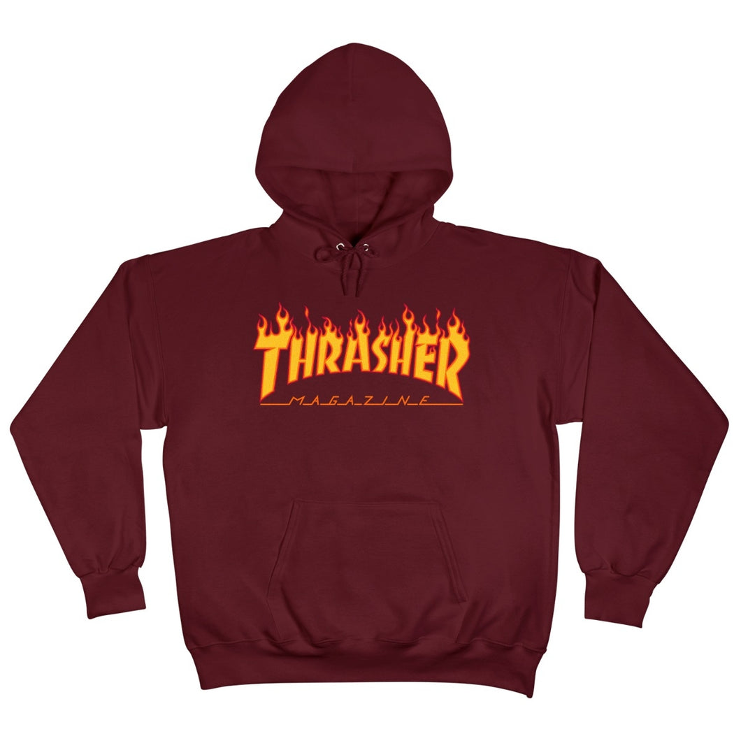 Thrasher Flame Hoodie - Maroon
