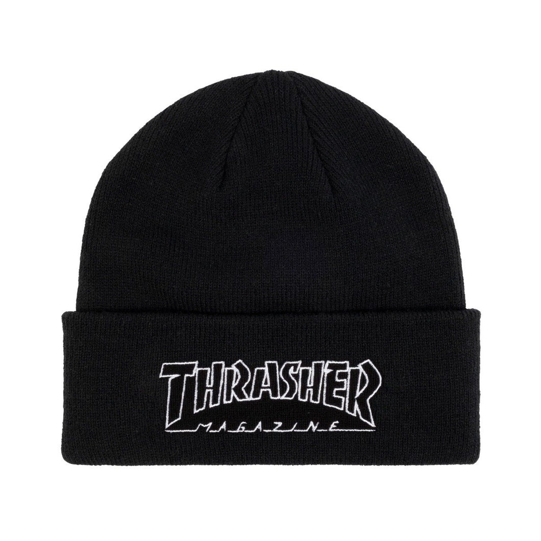 Thrasher Embroidered Outline Logo Beanie Black