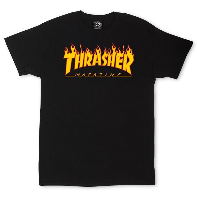 Thrasher Flame Black T Shirt